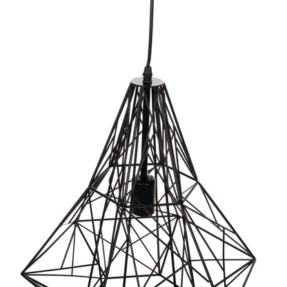CEILING PENDANT LAMP BLACK METAL SHADE 40x35x130