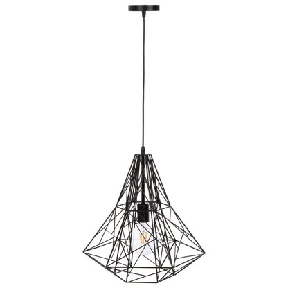 CEILING PENDANT LAMP BLACK METAL SHADE 40x35x130
