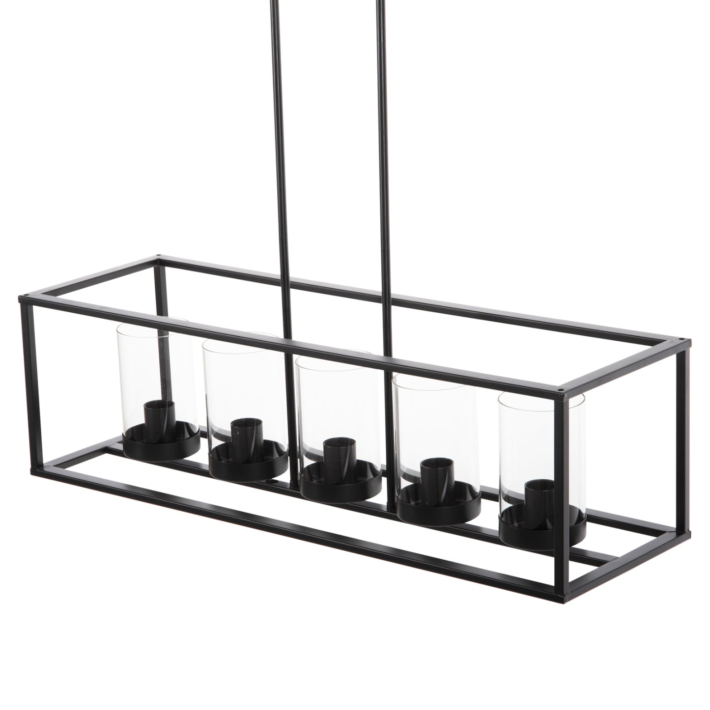 CEILING LIGHT PENDANT BLACK METAL AND GLASS 80x25x23,5-85