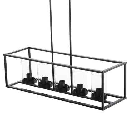 CEILING LIGHT PENDANT BLACK METAL AND GLASS 80x25x23,5-85