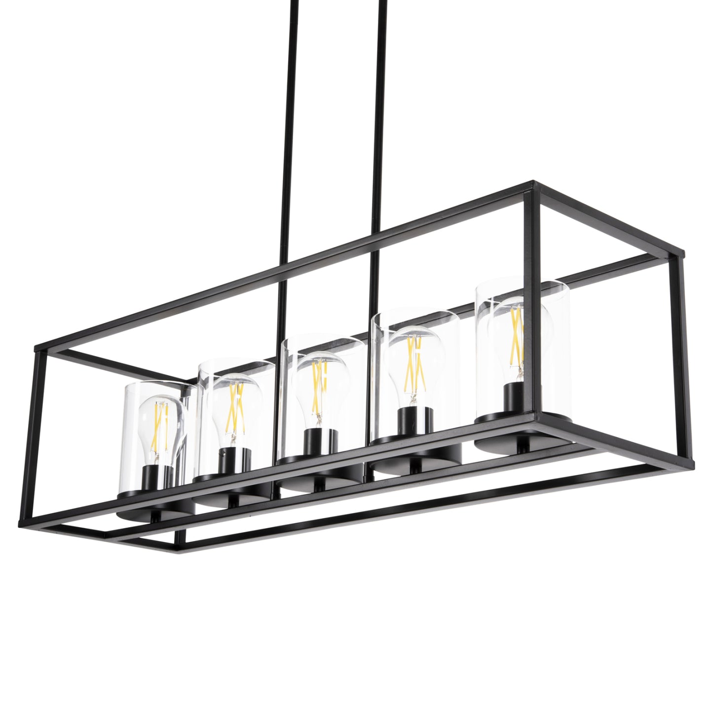 CEILING LIGHT PENDANT BLACK METAL AND GLASS 80x25x23,5-85