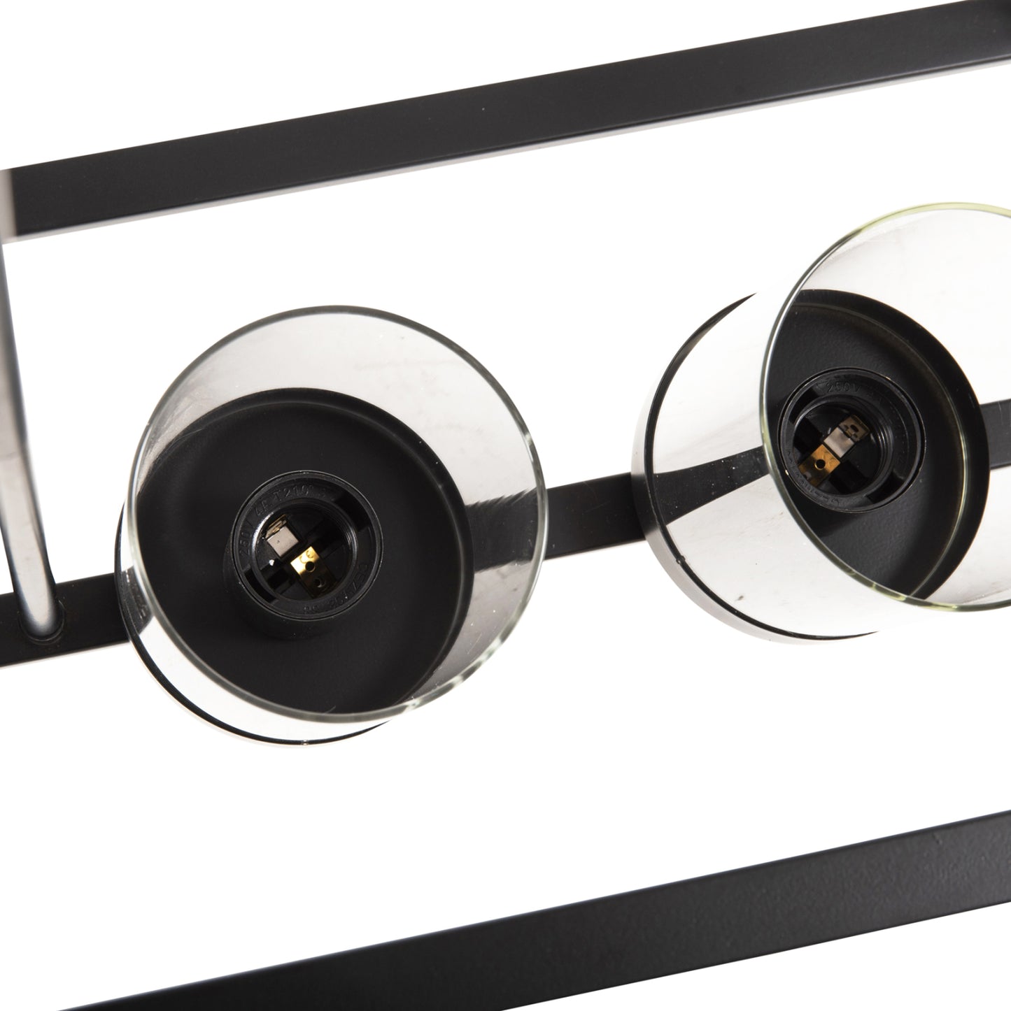 CEILING LIGHT PENDANT BLACK METAL AND GLASS 80x25x23,5-85