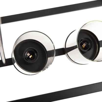 CEILING LIGHT PENDANT BLACK METAL AND GLASS 80x25x23,5-85
