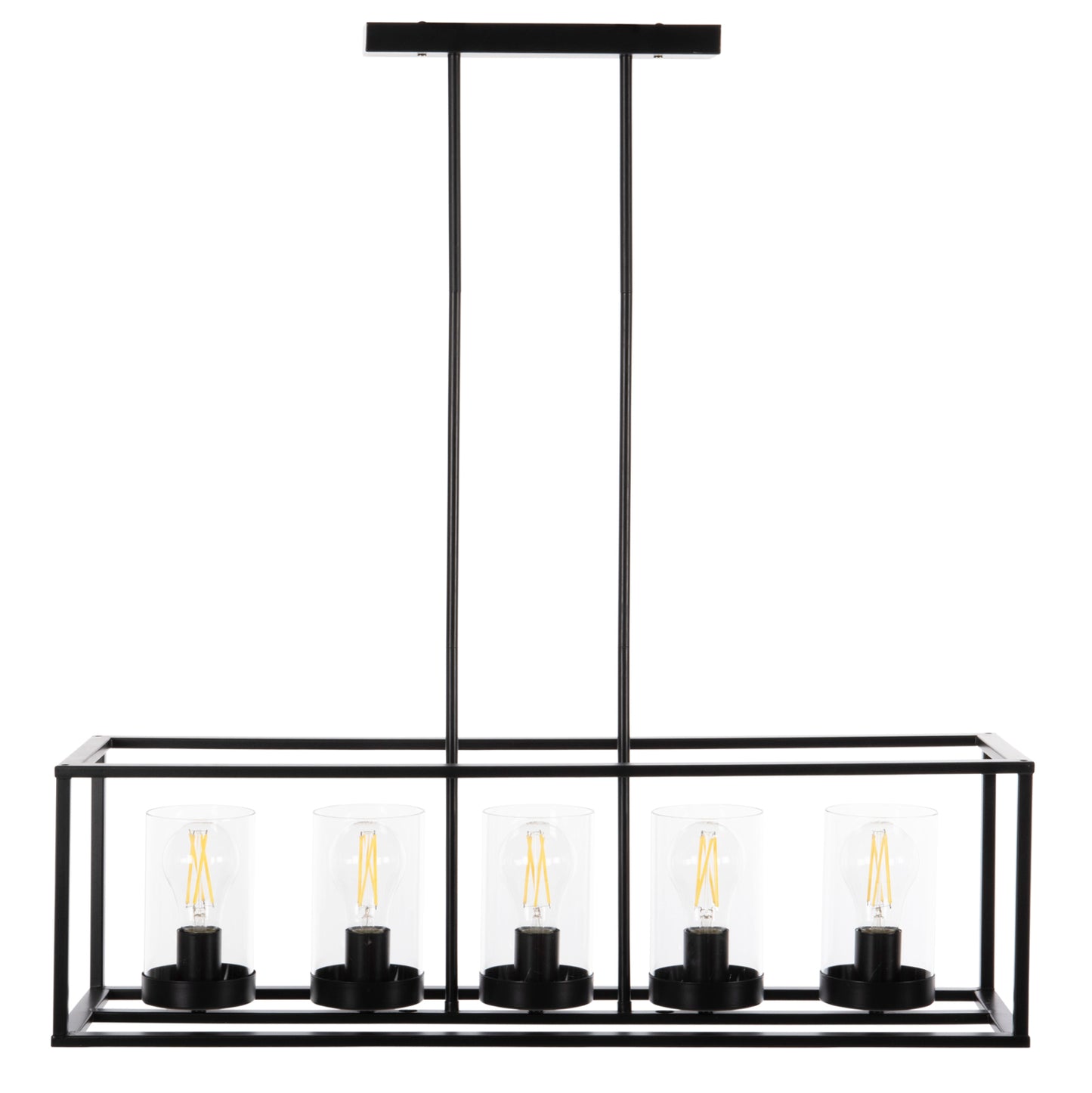 CEILING LIGHT PENDANT BLACK METAL AND GLASS 80x25x23,5-85