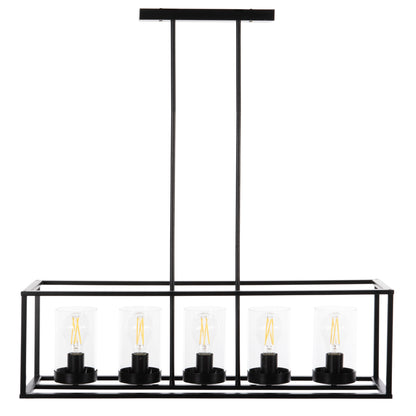 CEILING LIGHT PENDANT BLACK METAL AND GLASS 80x25x23,5-85