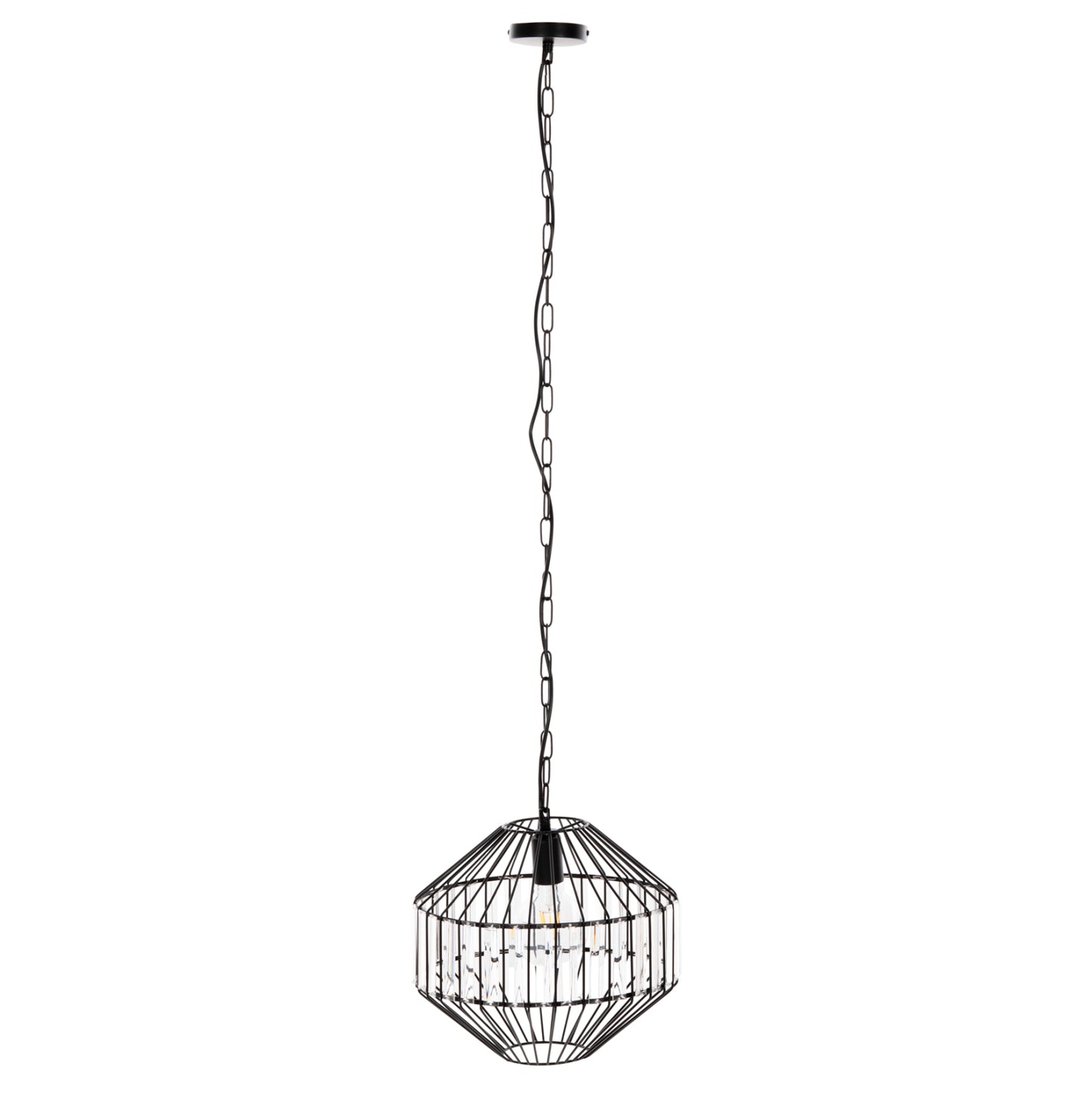 CEILING PENDANT LAMP METAL BLACK SHADE D33.5x29-127.5
