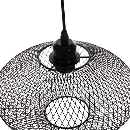CEILING PENDANT LAMP BLACK MESH METAL SHADE D30x125