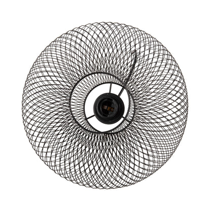 CEILING PENDANT LAMP BLACK MESH METAL SHADE D30x125