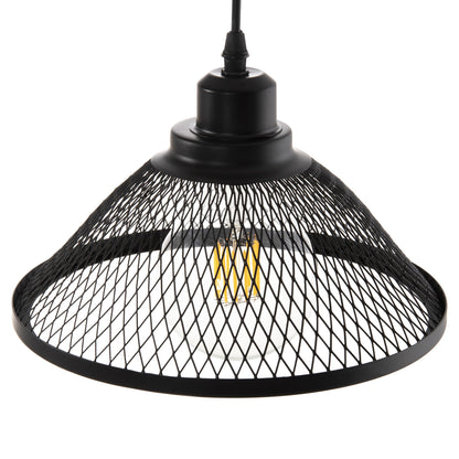 CEILING PENDANT LIGHT BLACK METAL SHADE F25x115