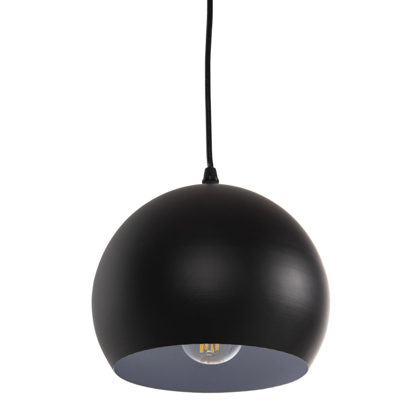 CEILING PENDANT LIGHT BLACK METAL SHADE 19x19x115