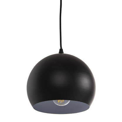 CEILING PENDANT LIGHT BLACK METAL SHADE 19x19x115