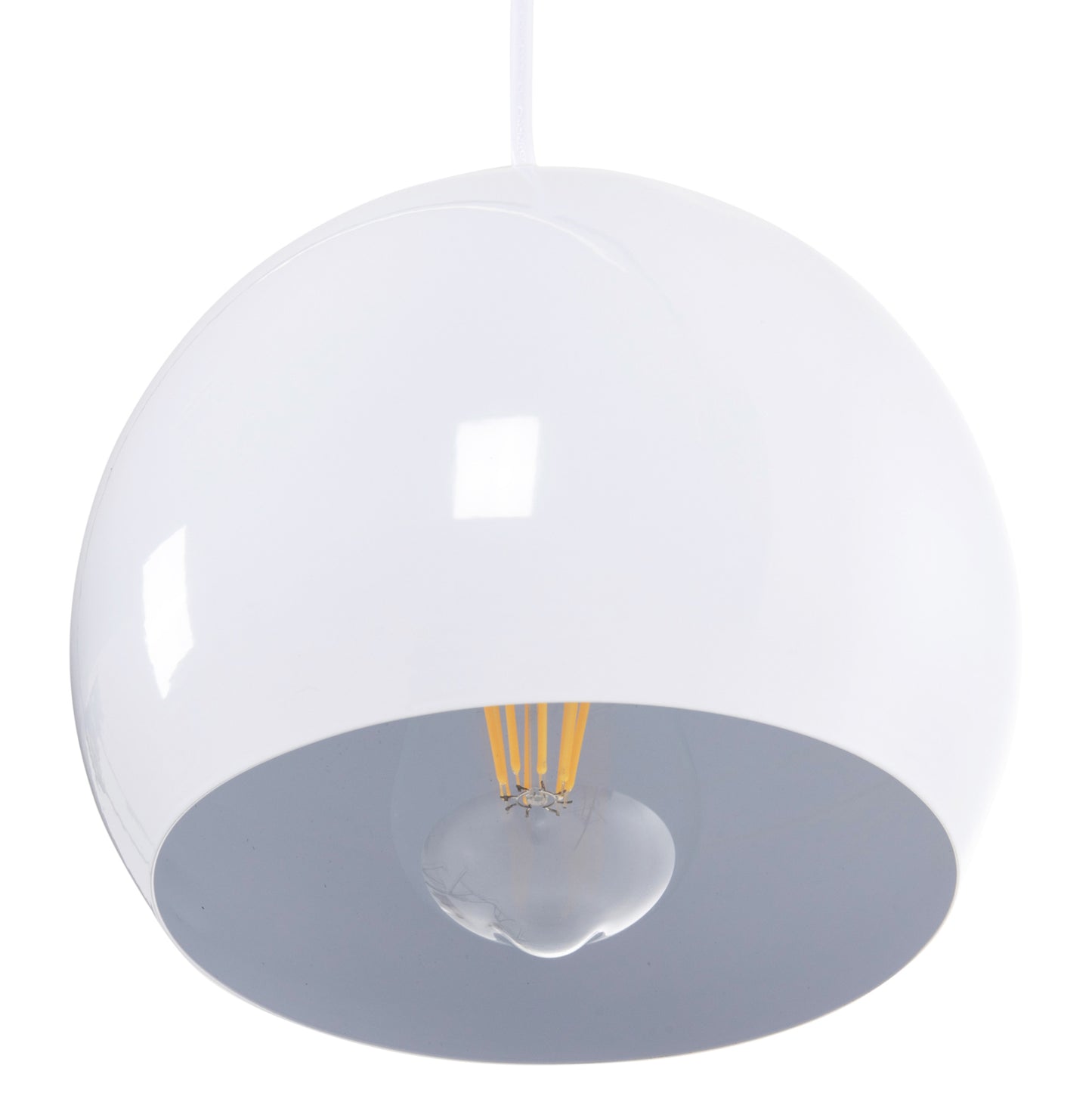 CEILING HANGING LAMP WHITE METAL BELL 19x19x115