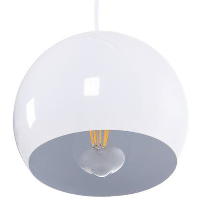 CEILING HANGING LAMP WHITE METAL BELL 19x19x115