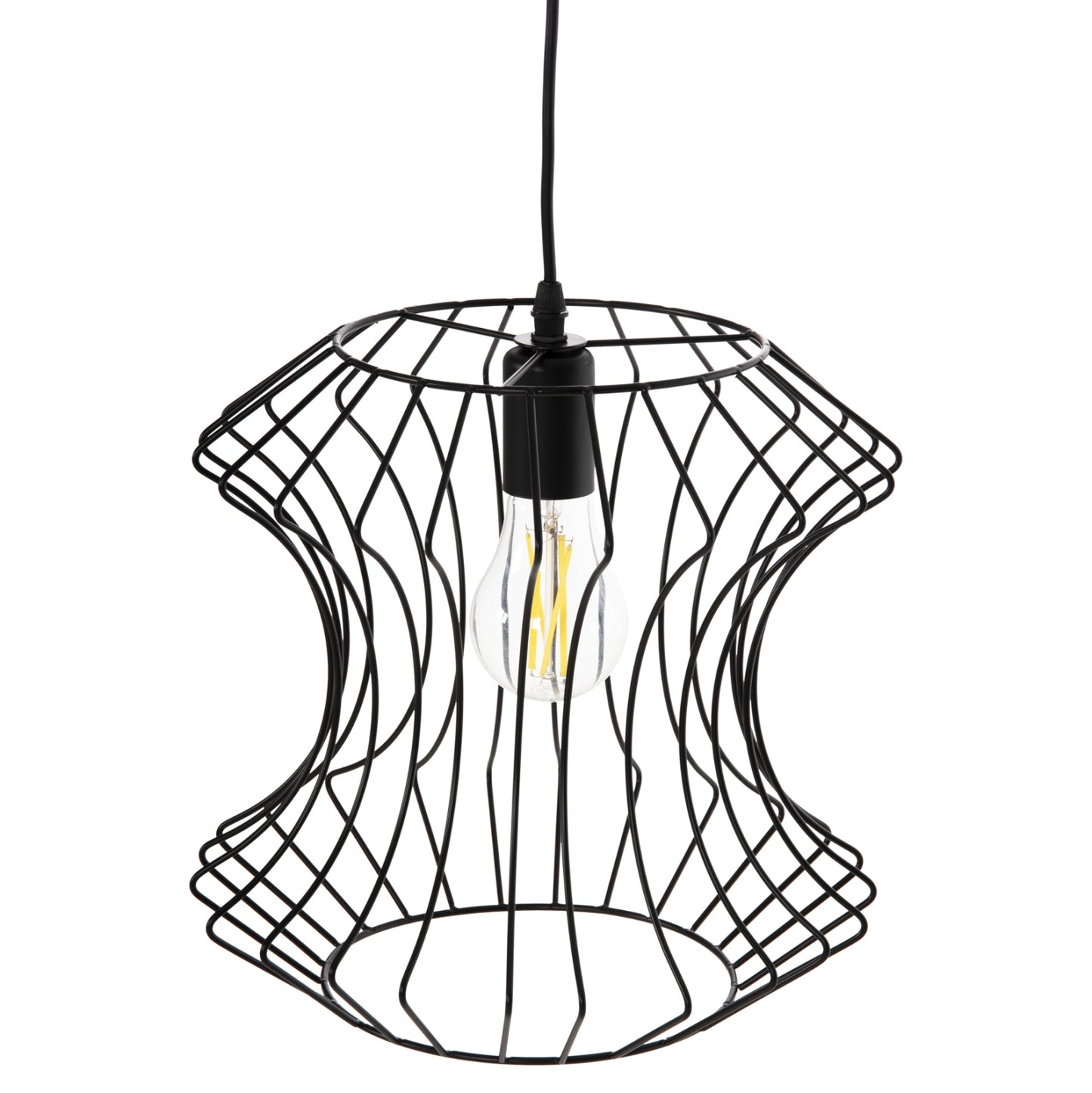 CEILING PENDANT LAMP BLACK METAL D30x126