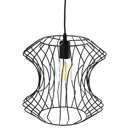 CEILING PENDANT LAMP BLACK METAL D30x126