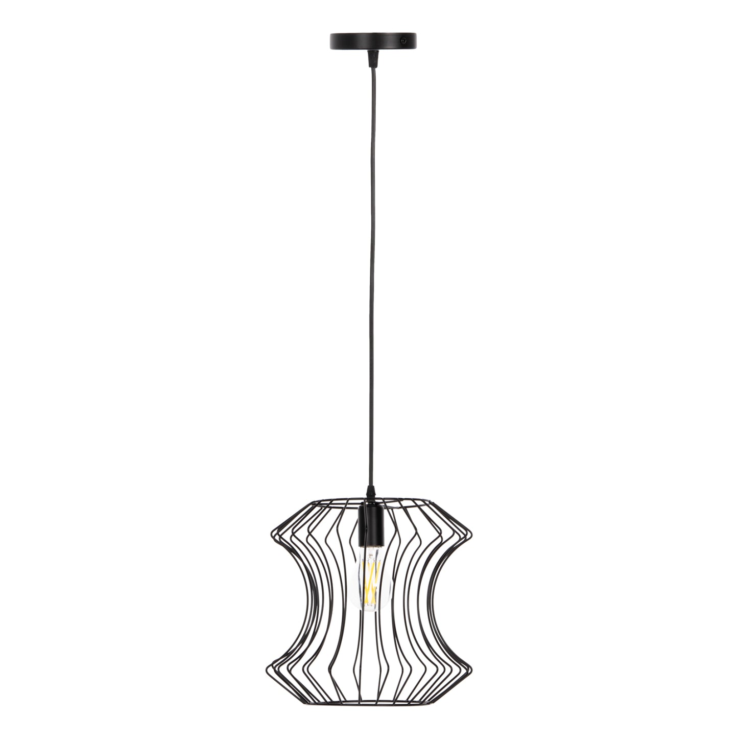 CEILING PENDANT LAMP BLACK METAL D30x126