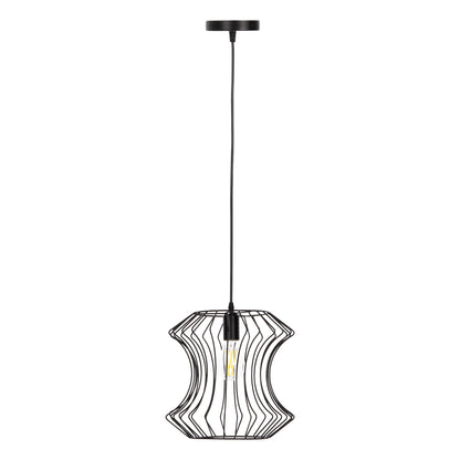 CEILING PENDANT LAMP BLACK METAL D30x126