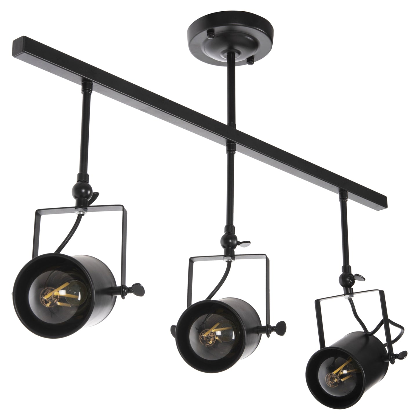 CEILING PENDANT LIGHT 3-LIGHT BLACK METAL SPOTLIGHTS 70.5x14x50
