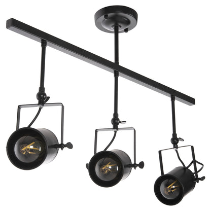CEILING PENDANT LIGHT 3-LIGHT BLACK METAL SPOTLIGHTS 70.5x14x50