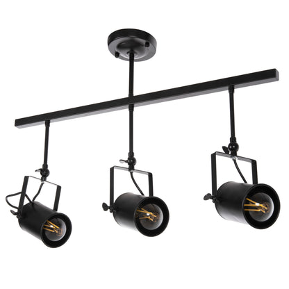 CEILING PENDANT LIGHT 3-LIGHT BLACK METAL SPOTLIGHTS 70.5x14x50