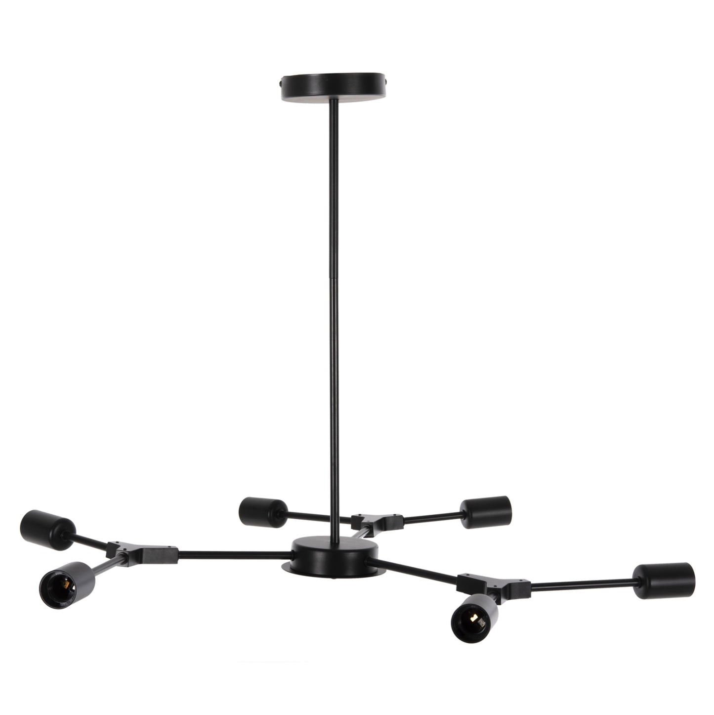 PENDANT CEILING LIGHT 6-BULB BLACK METAL 75x75x75