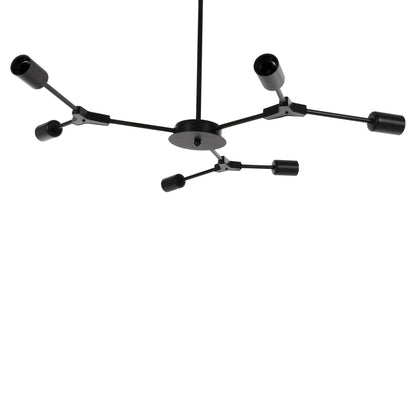PENDANT CEILING LIGHT 6-BULB BLACK METAL 75x75x75