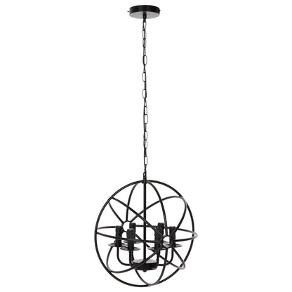 CEILING PENDANT LIGHT BLACK METAL SPHERE 6-LIGHT Ø42x108