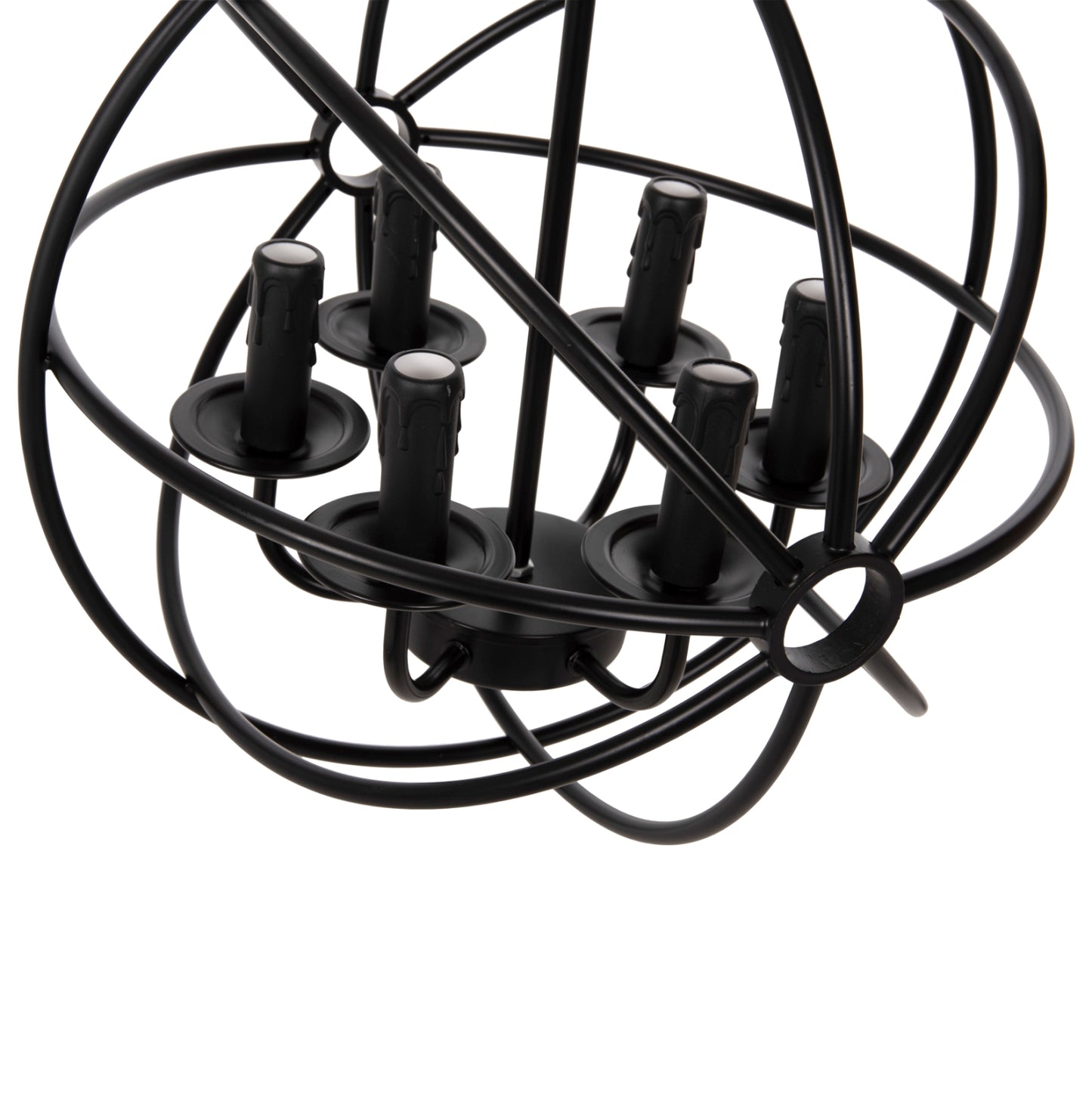 CEILING PENDANT LIGHT BLACK METAL SPHERE 6-LIGHT Ø42x108
