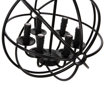 CEILING PENDANT LIGHT BLACK METAL SPHERE 6-LIGHT Ø42x108