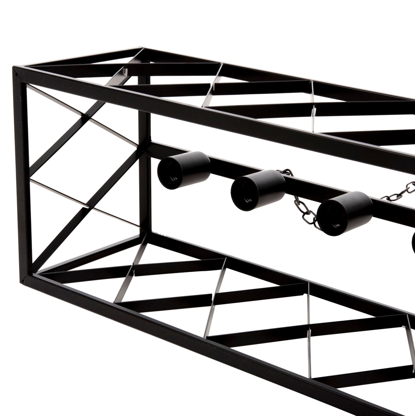 CEILING PENDANT LIGHT 6-LIGHT BLACK METAL FRAME 77.5x25x101