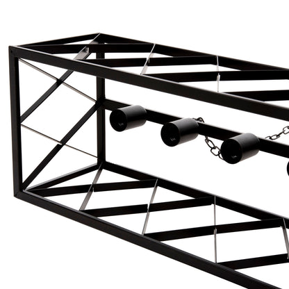 CEILING PENDANT LIGHT 6-LIGHT BLACK METAL FRAME 77.5x25x101