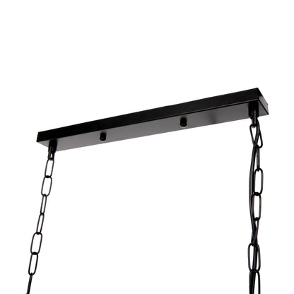 CEILING PENDANT LIGHT 6-LIGHT BLACK METAL FRAME 77.5x25x101