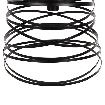CEILING HANGING LAMP BLACK METAL SHADE 22-33x130