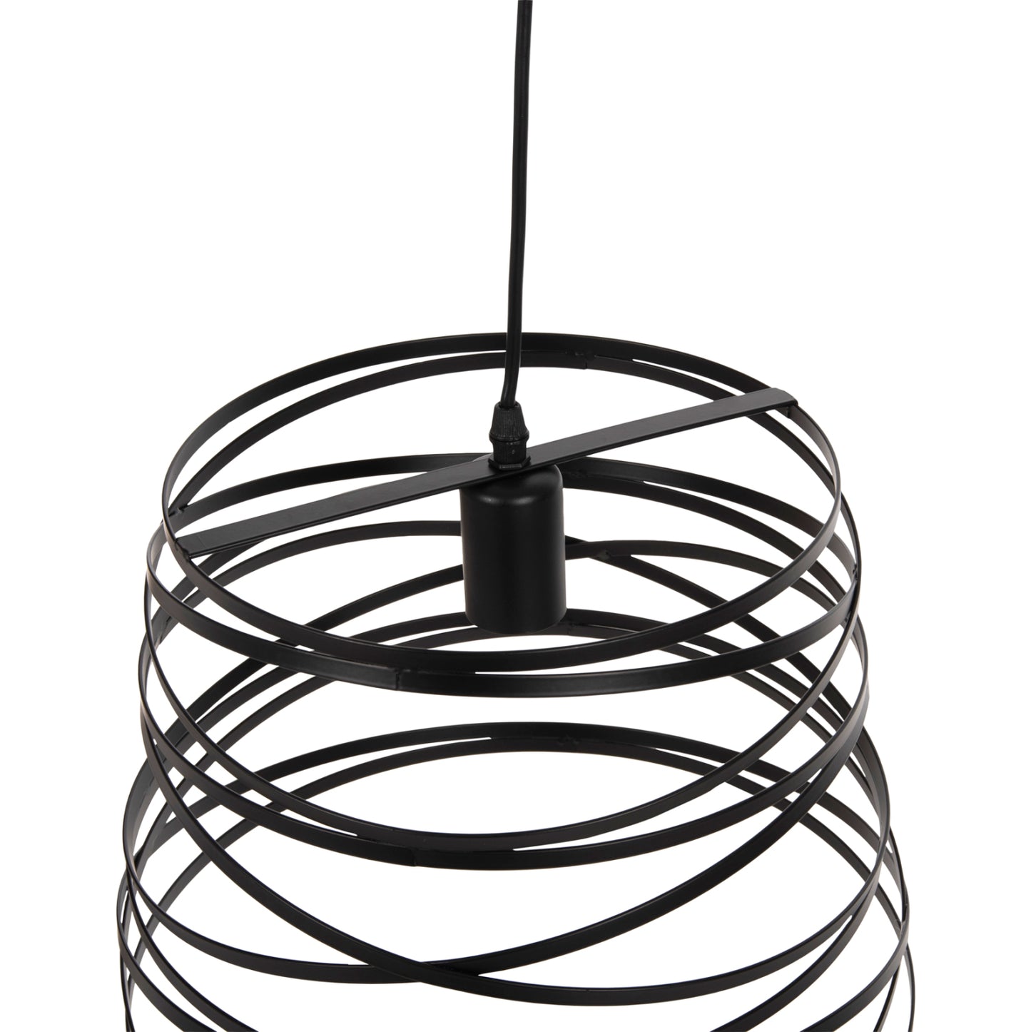 CEILING HANGING LAMP BLACK METAL SHADE 22-33x130