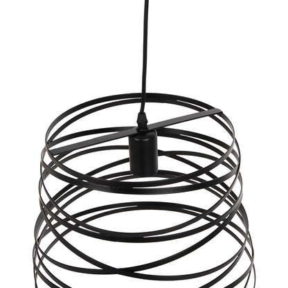 CEILING HANGING LAMP BLACK METAL SHADE 22-33x130