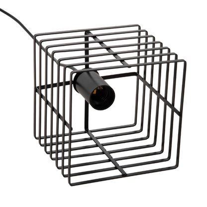 CEILING HANGING LAMP BLACK METAL SHADE 16x16x124