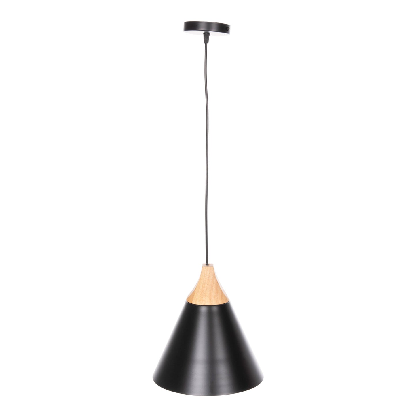 CEILING PENDANT LAMP BLACK METAL SHADE D25x125