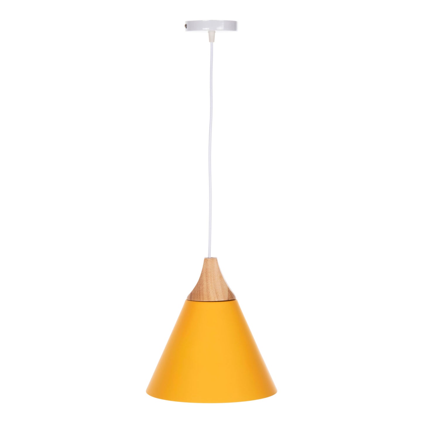 PENDANT CEILING LIGHT YELLOW METAL SHADE Φ21.5x115