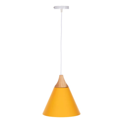 PENDANT CEILING LIGHT YELLOW METAL SHADE Φ21.5x115