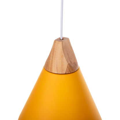 PENDANT CEILING LIGHT YELLOW METAL SHADE Φ21.5x115