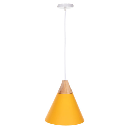 PENDANT CEILING LIGHT YELLOW METAL SHADE Φ21.5x115