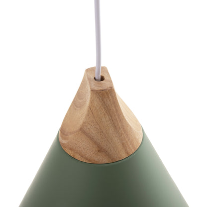 CEILING PENDANT LIGHT GREEN METAL SHADE D21.5x115
