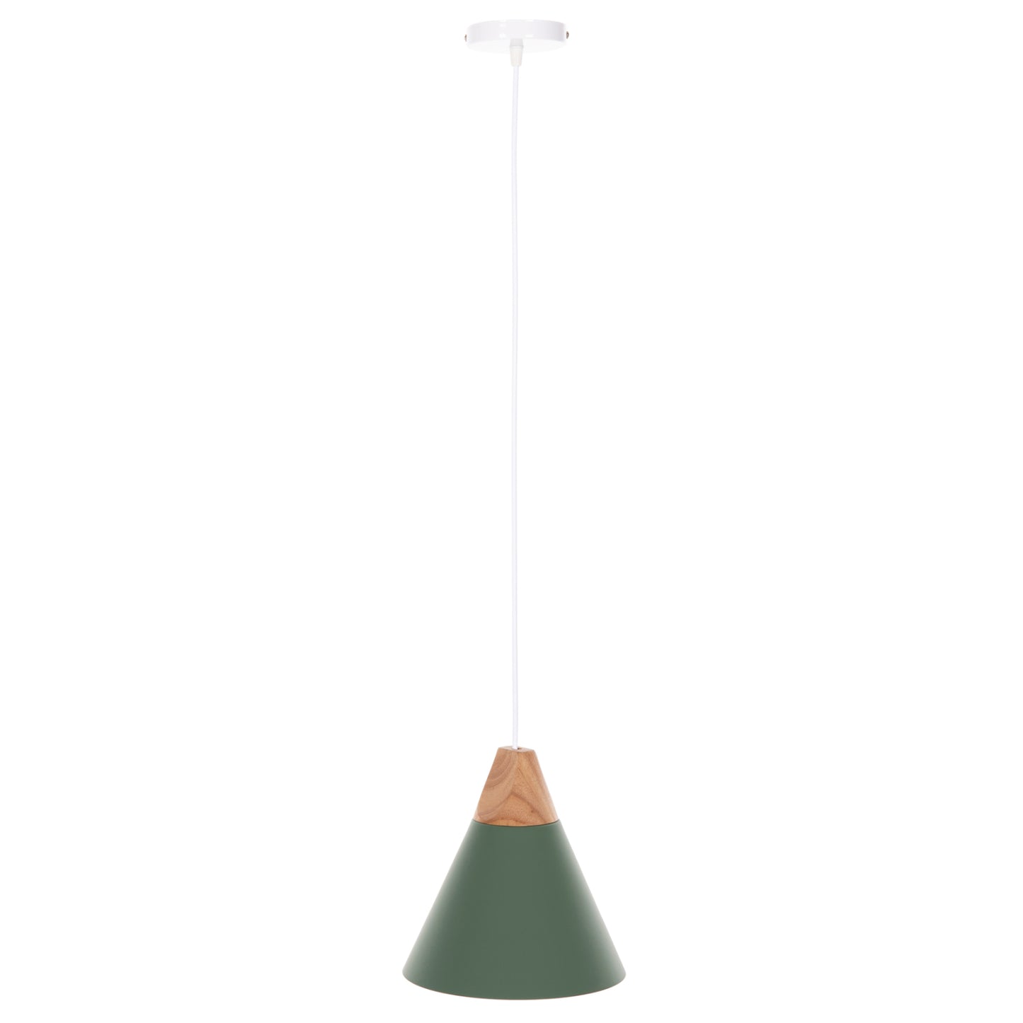 CEILING PENDANT LIGHT GREEN METAL SHADE D21.5x115