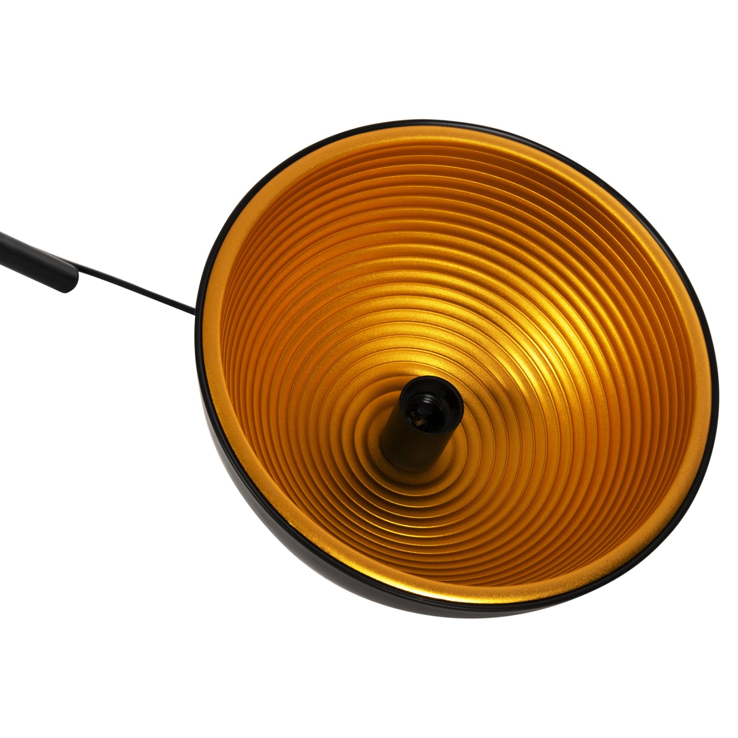 CEILING PENDANT LAMP BLACK GOLD ALUMINUM SHADE D29x113