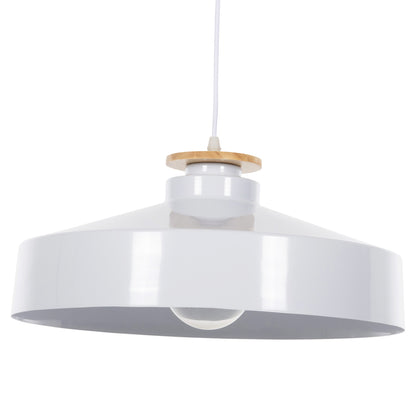 CEILING PENDANT LIGHT WHITE METAL SHADE D40x116