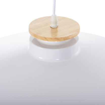 CEILING PENDANT LIGHT WHITE METAL SHADE D40x116