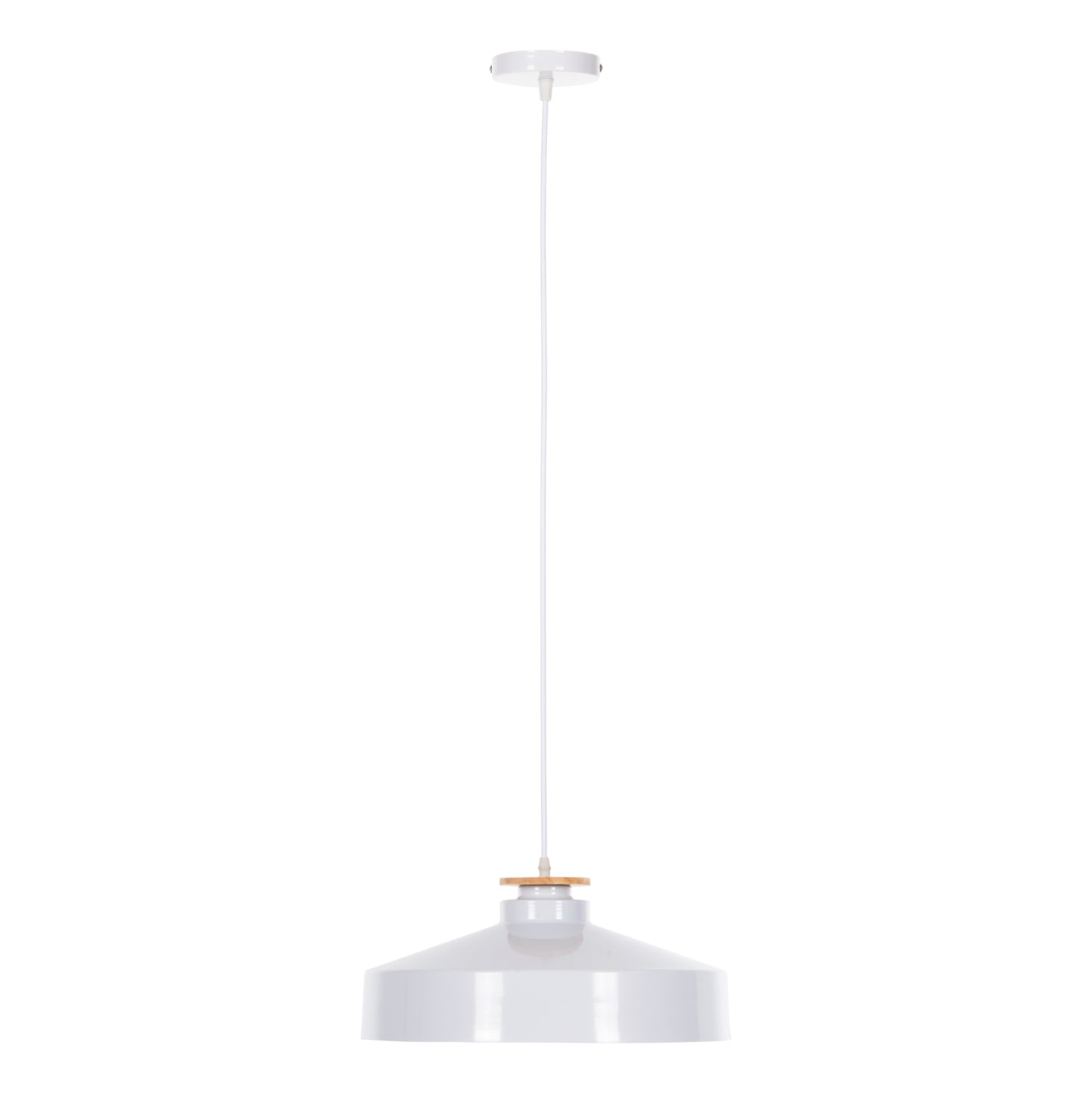 CEILING PENDANT LIGHT WHITE METAL SHADE D40x116