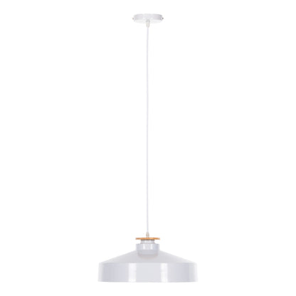 CEILING PENDANT LIGHT WHITE METAL SHADE D40x116