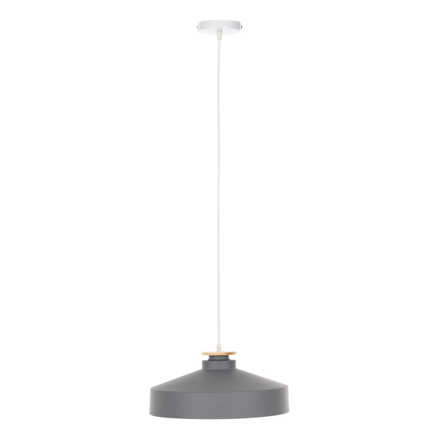 PENDANT CEILING LIGHT GREY METAL SHADE D40x116