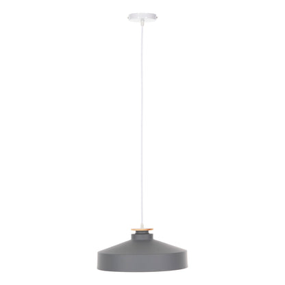 PENDANT CEILING LIGHT GREY METAL SHADE D40x116